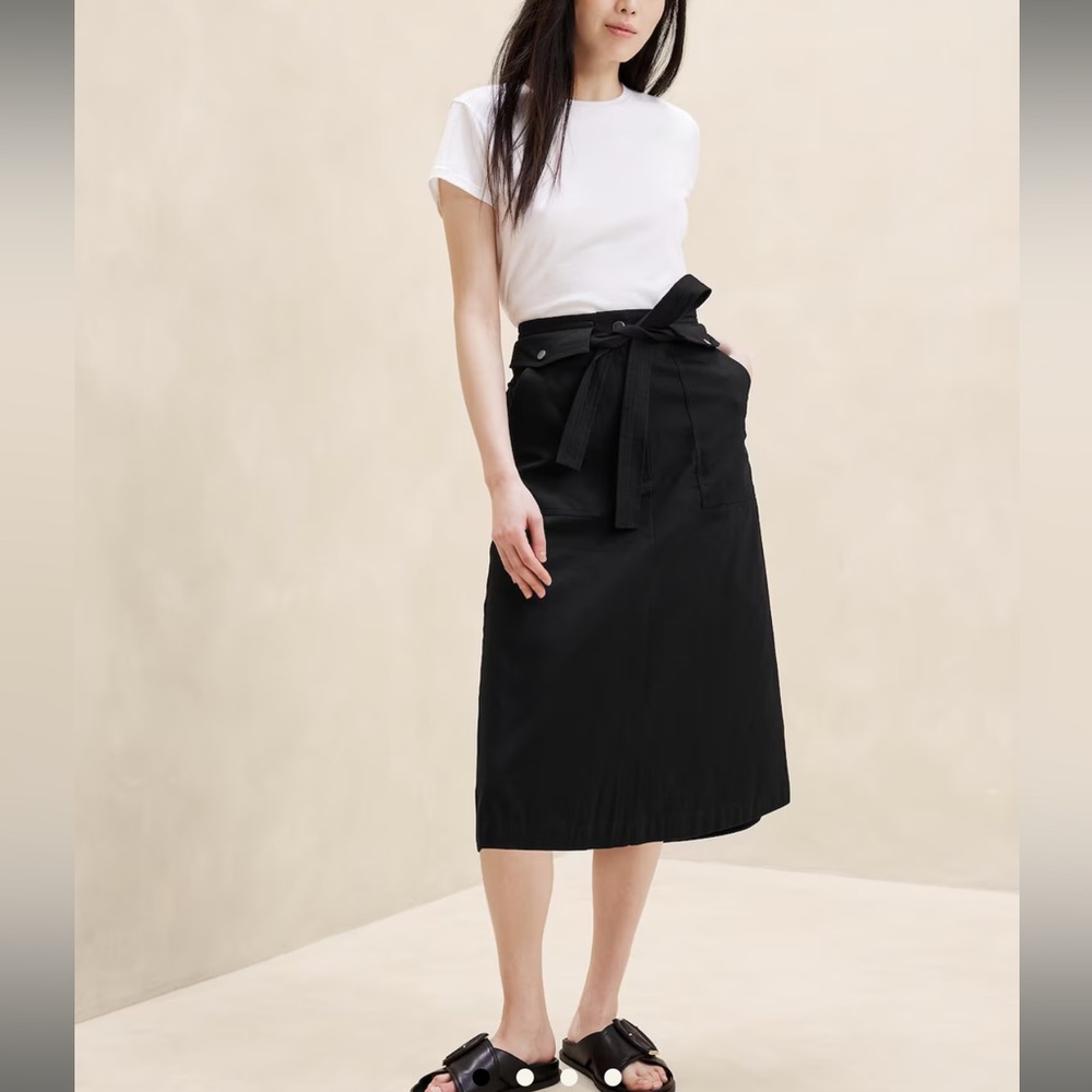 Banana Republic Factory Belted Utility MIDI Skirt NWT